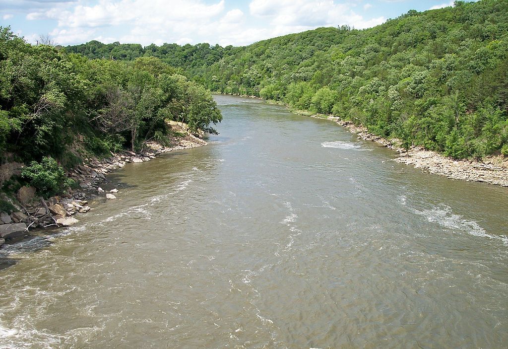 The waters of Blue Earth River Minnesota