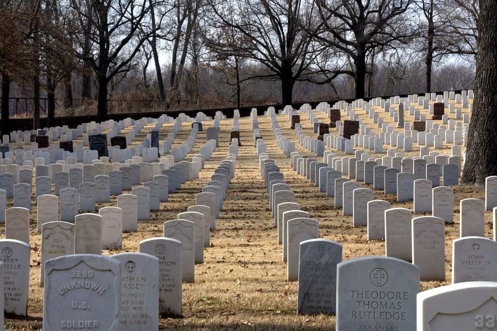 Headstones at Fort Smith National Cemetery