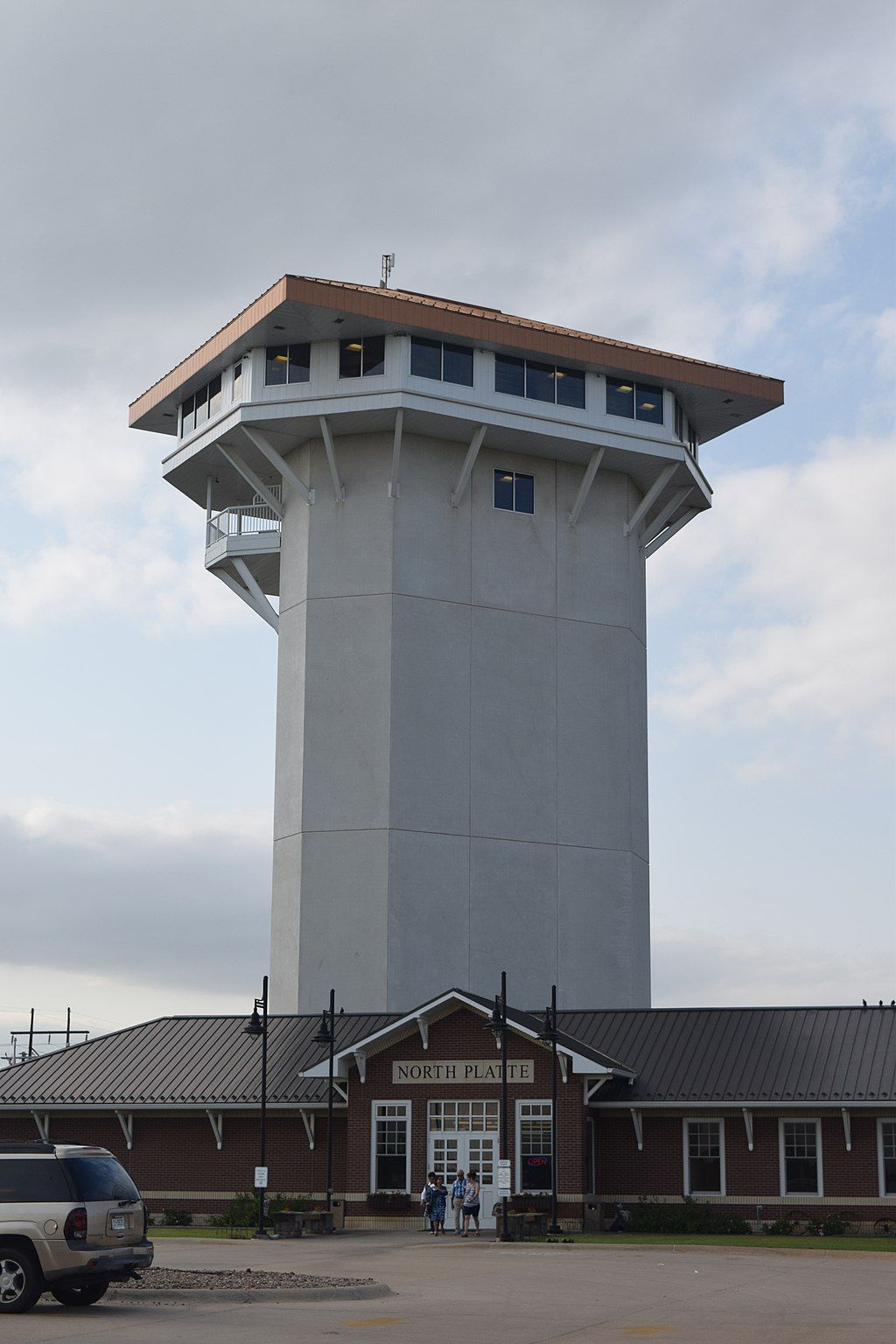 People at the Golden Spike Tower