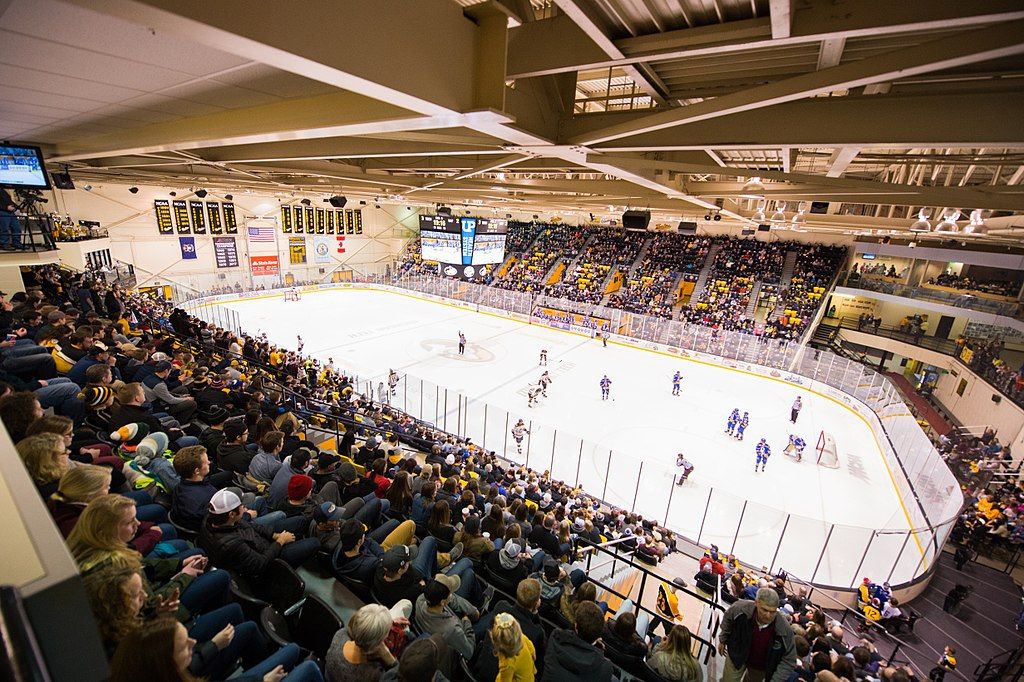 People inside MacInnes Student Ice Arena
