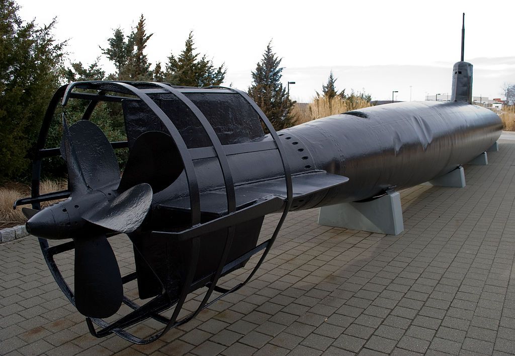 Sculpture on the grounds of Submarine Force Museum
