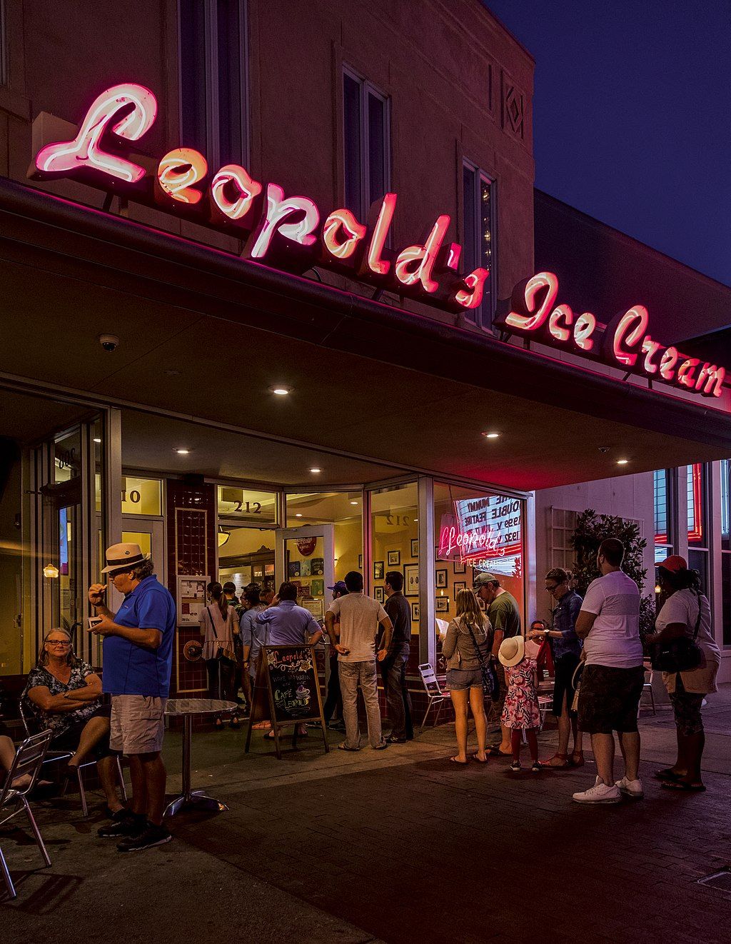 People outside of  Leopold’s Ice Cream