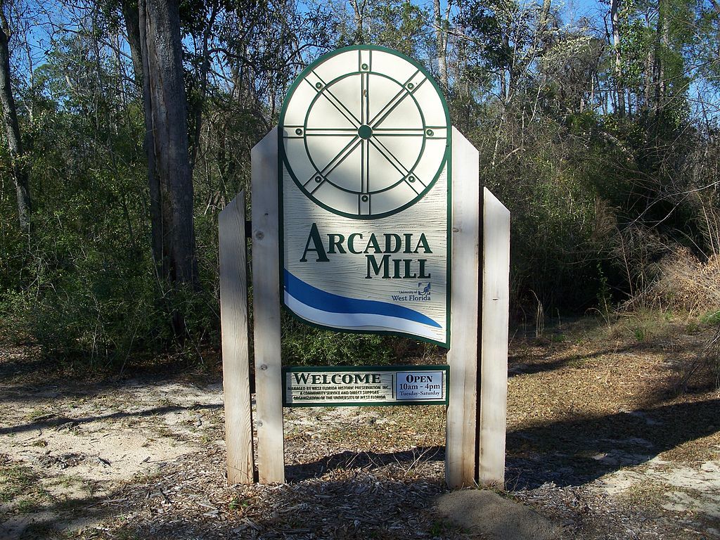 Sign in Arcadia Mill in Milton, Florida