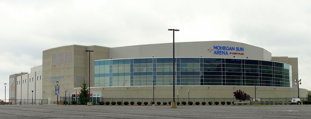 View of Mohegan Sun Arena at Casey Plaza
