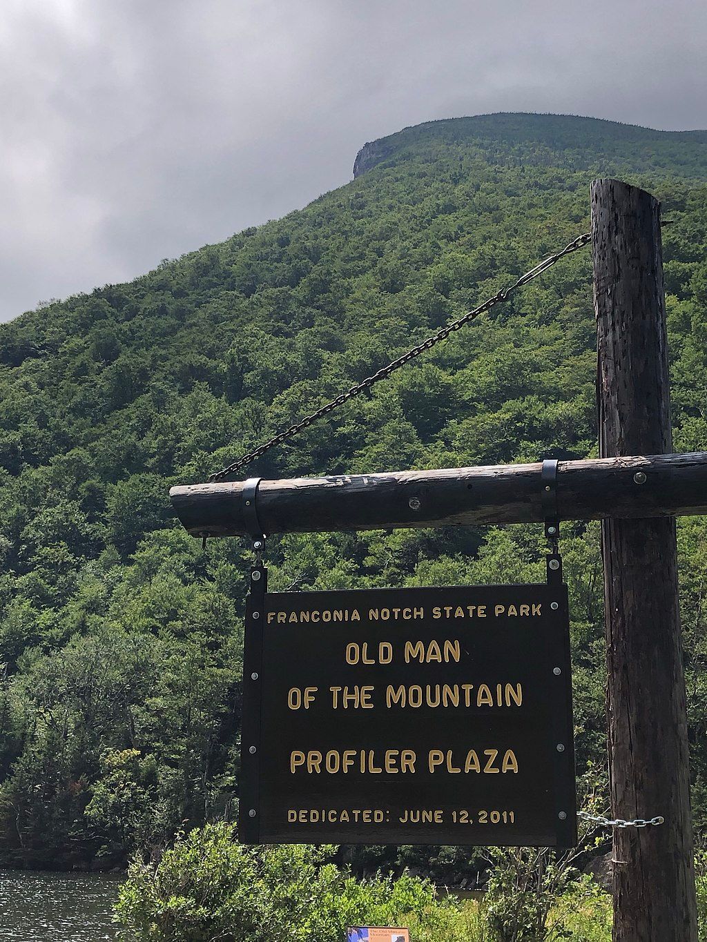 View of the former location of the Old Man of the Mountain located in Franconia, New Hampshire
