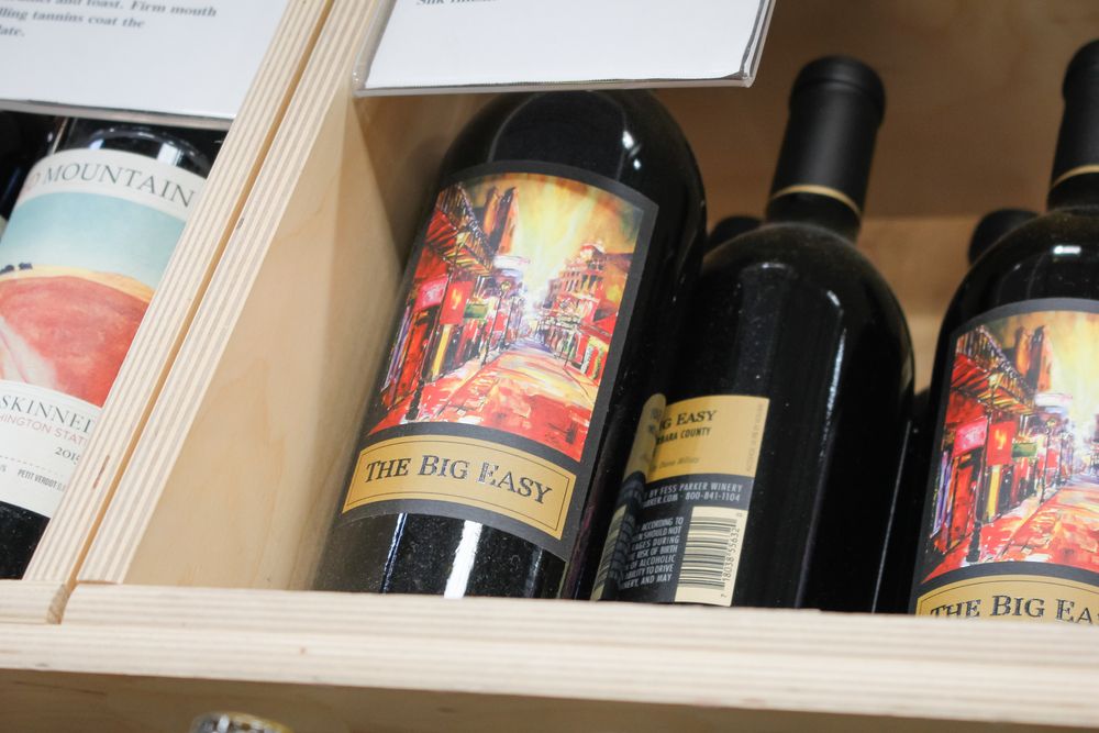 Bottles of wine of Fess Parker Winery & Vineyard.