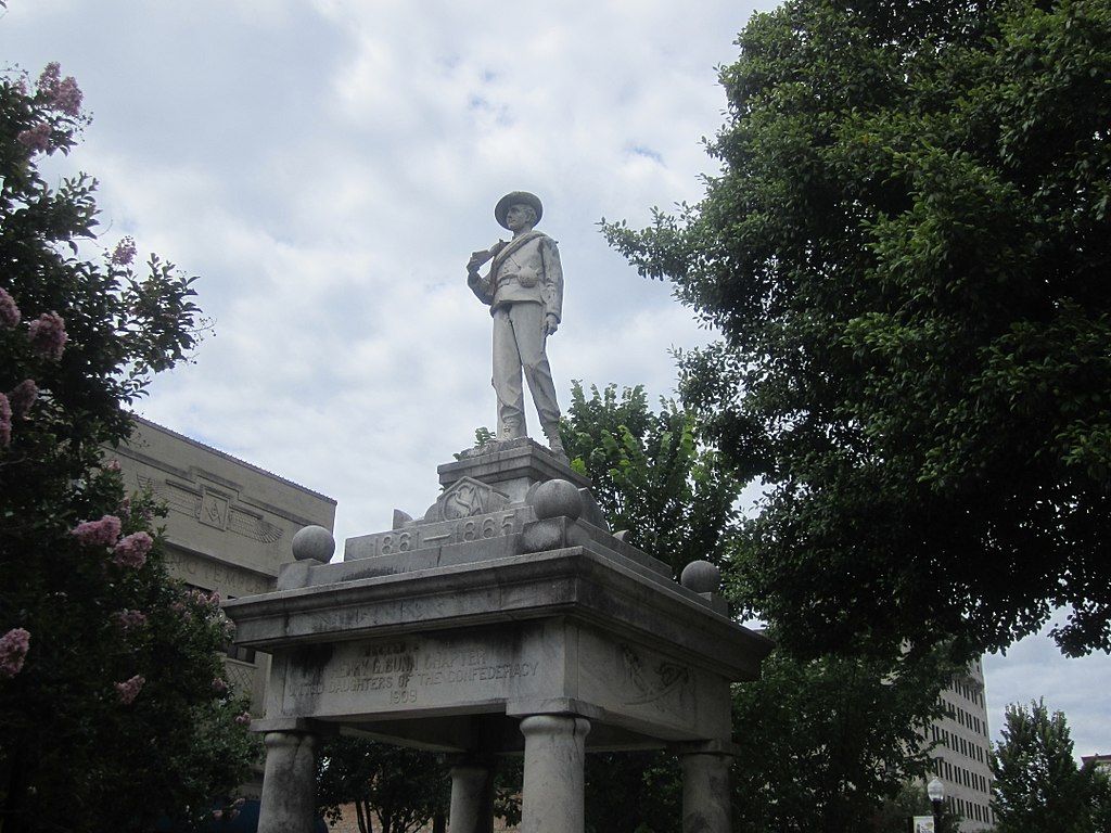 A confederate soldier monument.