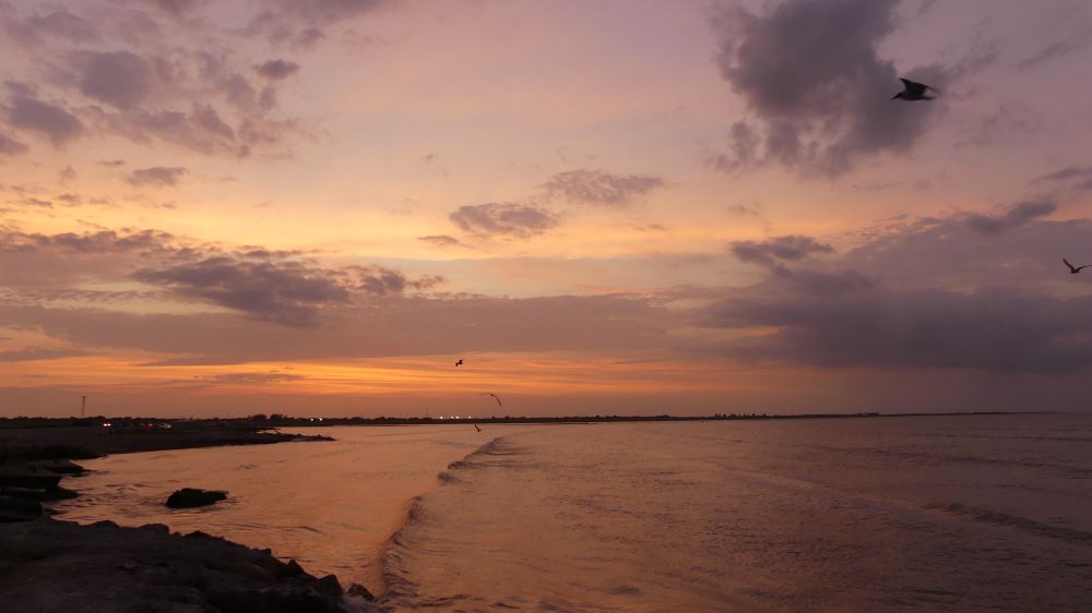 Sunset at Texas City Dike.