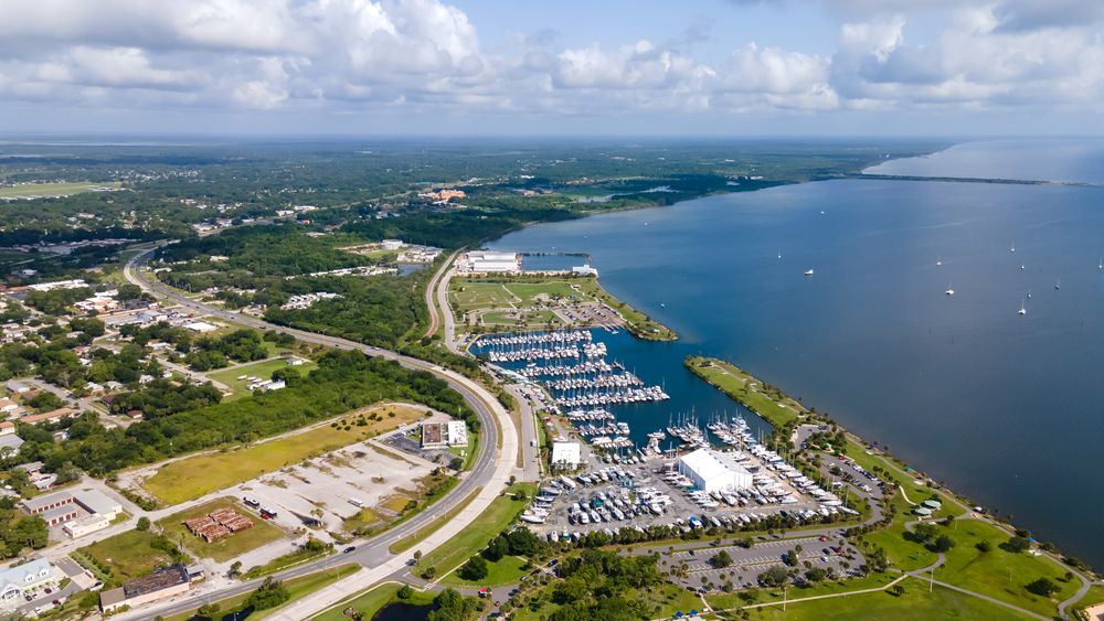 Aerial view of the Sand Point Park.