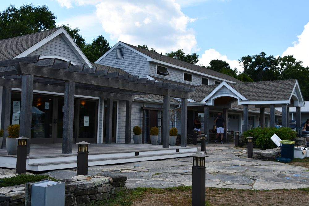Exterior of the Stonington Vineyards house.
