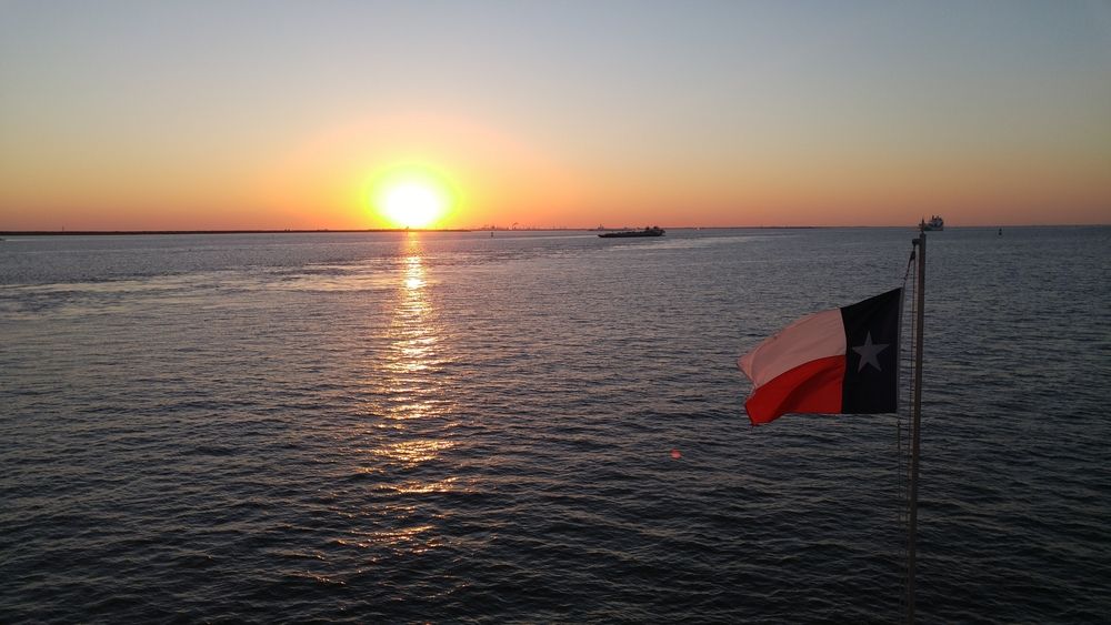 Sunset view at Galveston Bay.