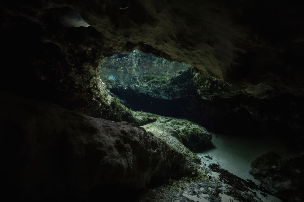 Underwater cave at 7 Sisters Springs