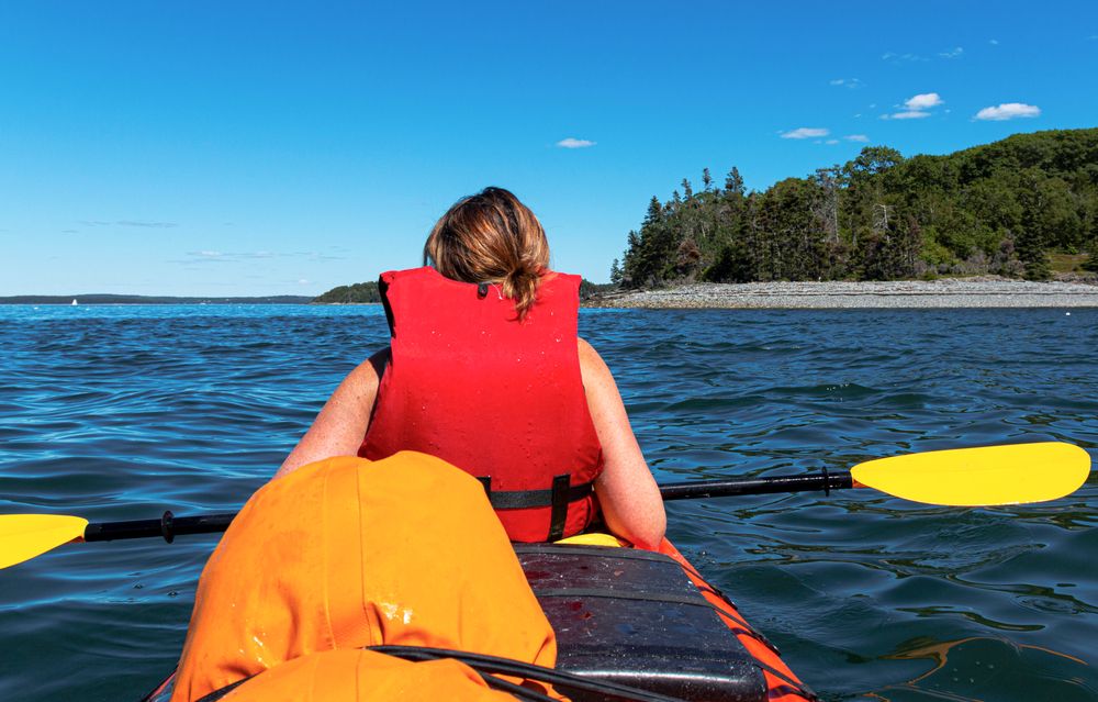 A woman on a kayak