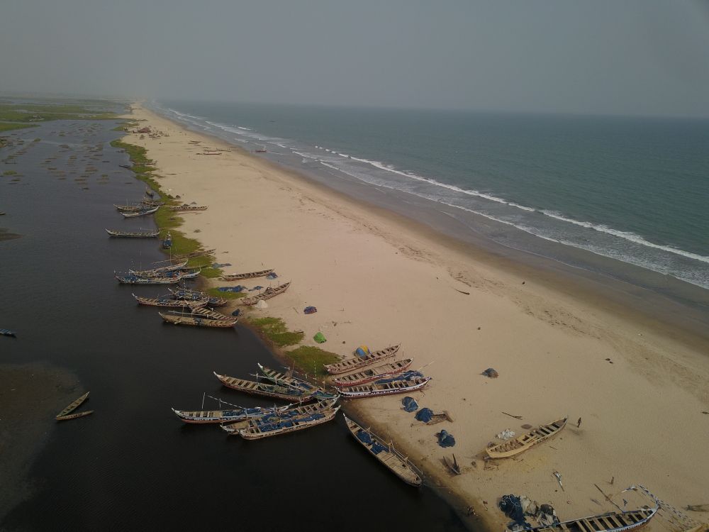 Boats docked at Bojo Beach Resort