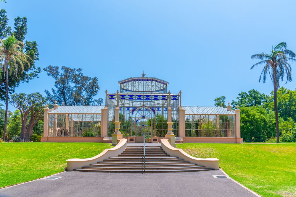 Majestic palm house at Adelaide Botanic Garden
