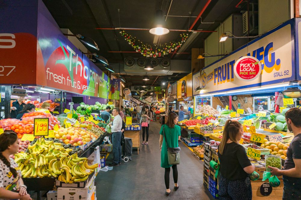 Vendors selling fruits at Adelaide Central Market