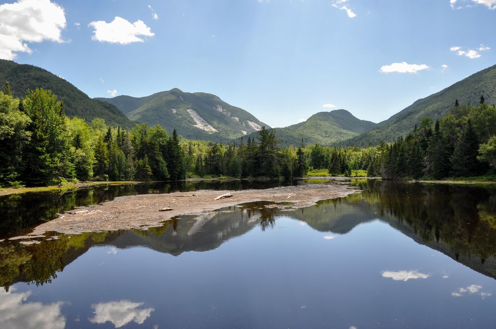Adirondack Mountains reflecting on a pond