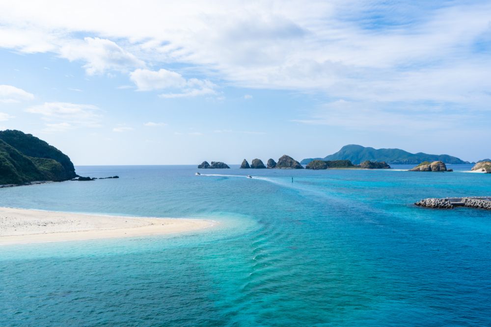 Scenic view of Akajima Island