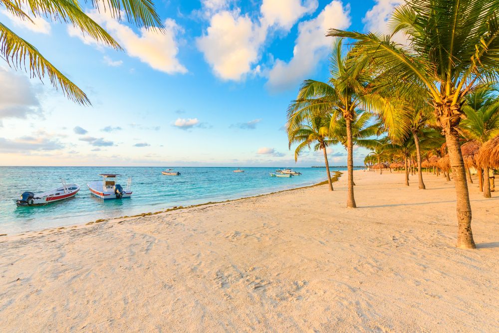The waters and sand of Akumal beach