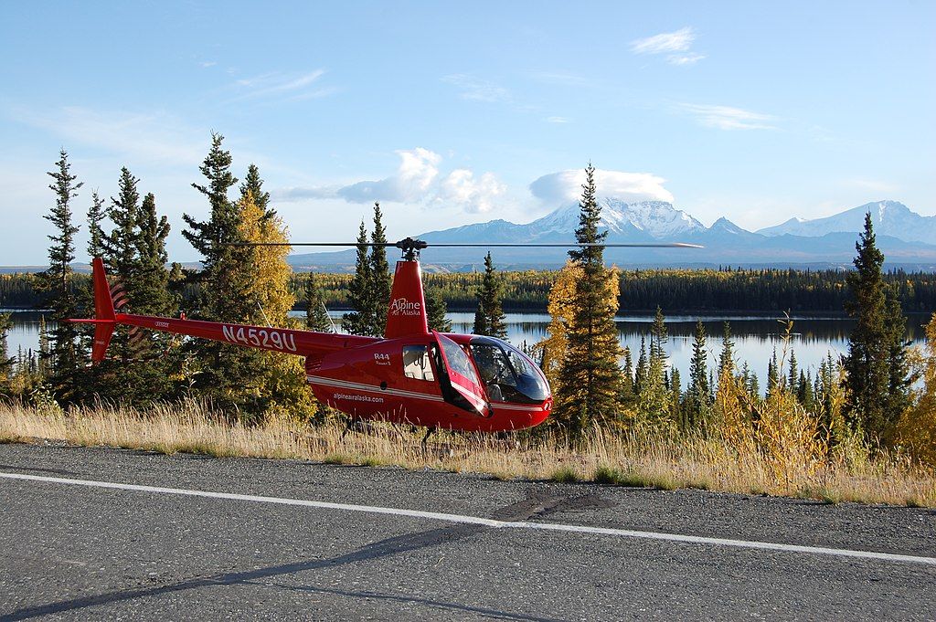 A helicopter of Alpine air Alaska