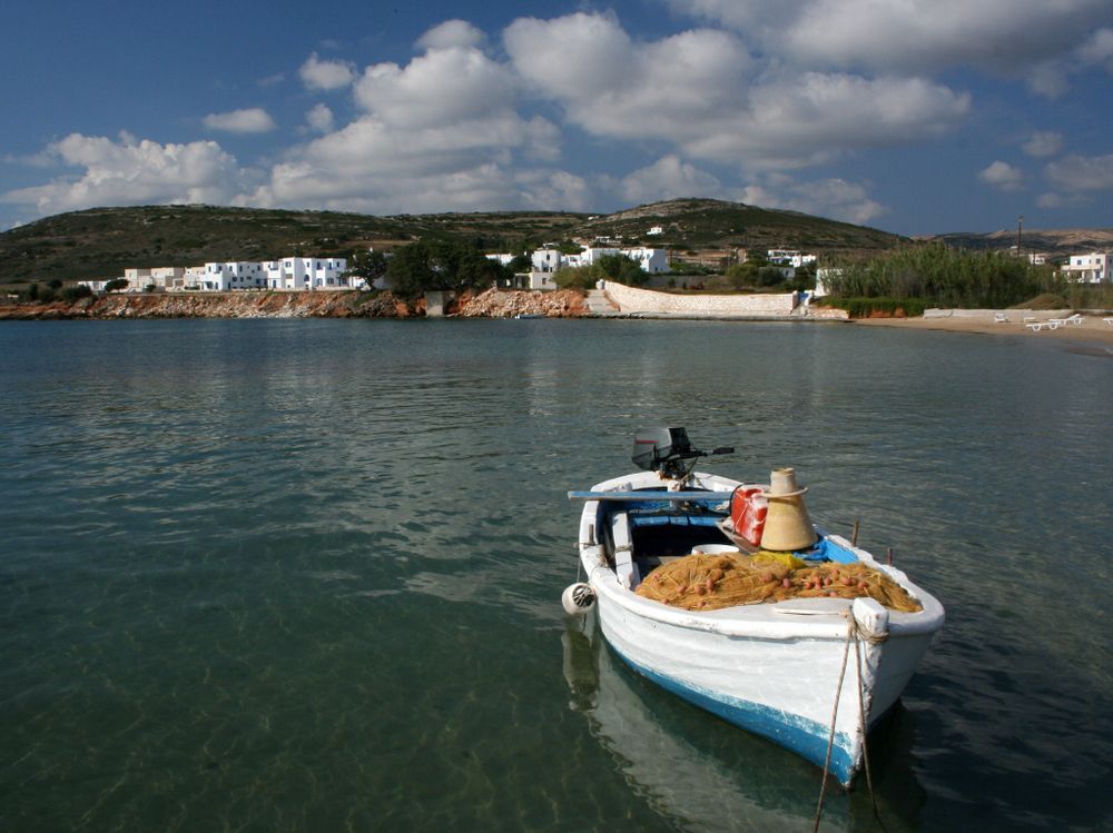 A boat on the waters of Ambelas