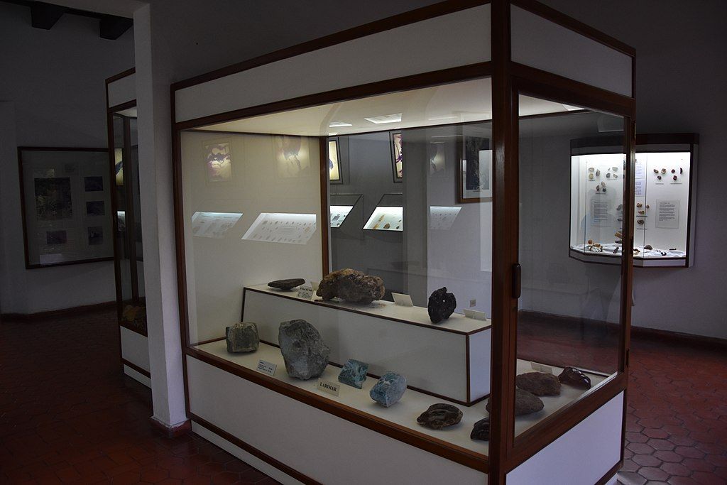 Display of different stones at Amber Museum