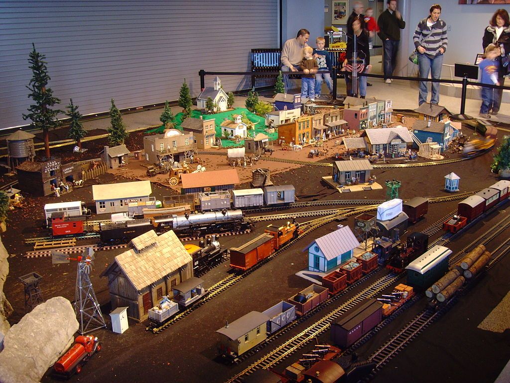 Miniature railway set up at America on Wheels
