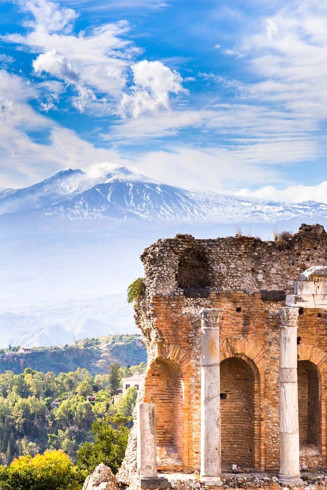 Ruins of the columns at Ancient Theater