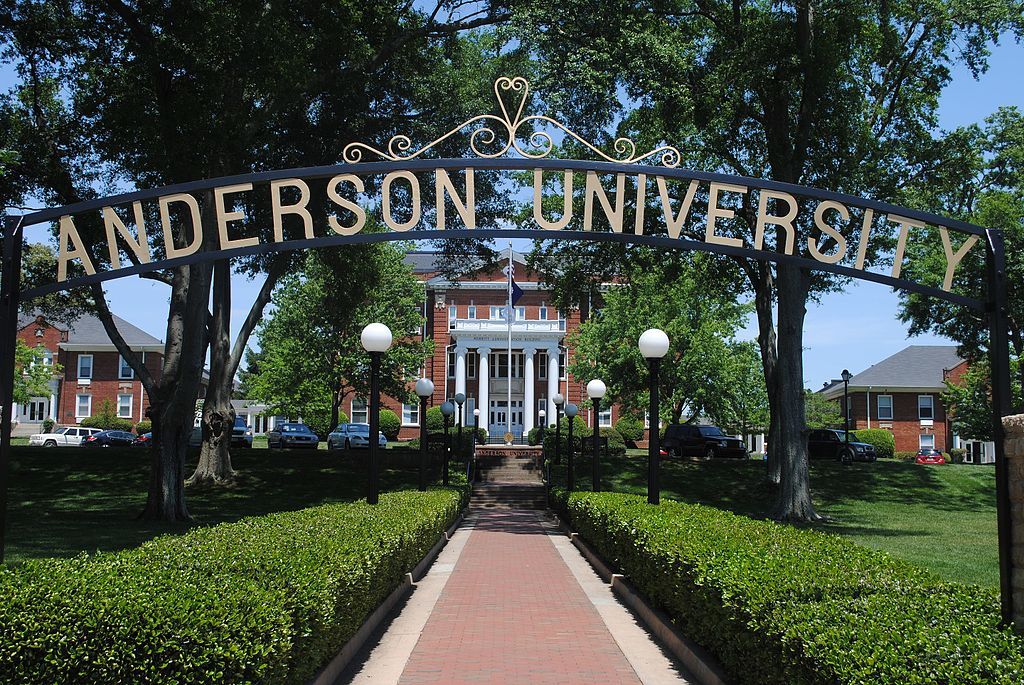 Entrance arch of Anderson University