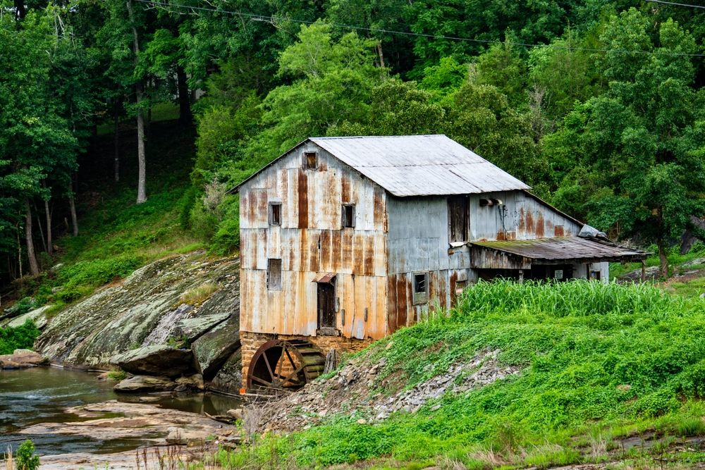 Rusty exterior of Anderson's Mill