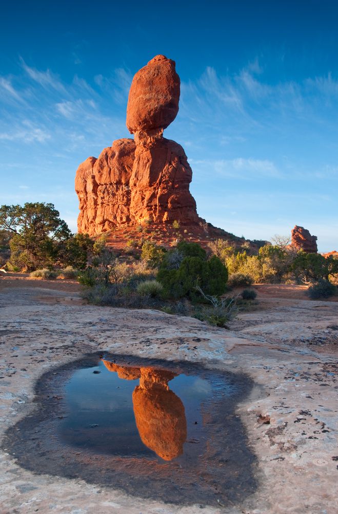 Balanced Rock reflecting on water