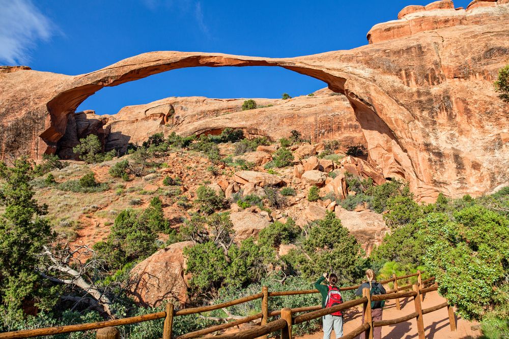 People admiring the Landscape Arch
