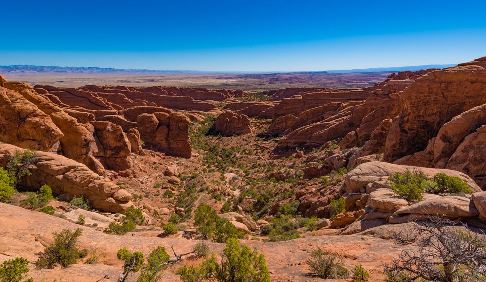 Aerial view of scenic drive arches