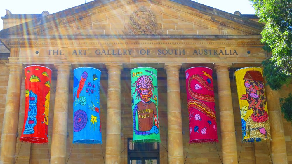 Colorful decorations at Art Gallery of South Australia