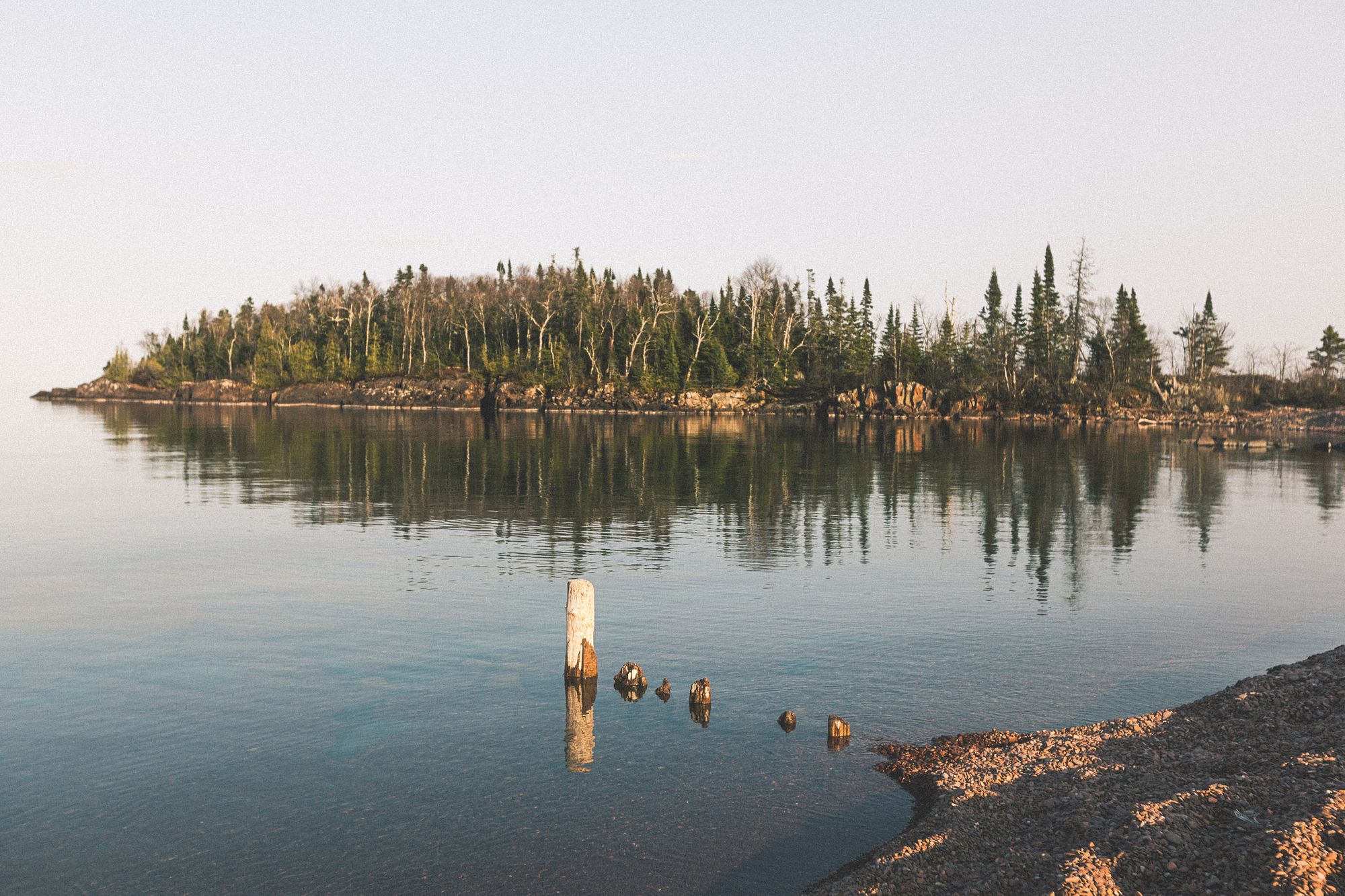Trees reflecting on Artist’s point lake