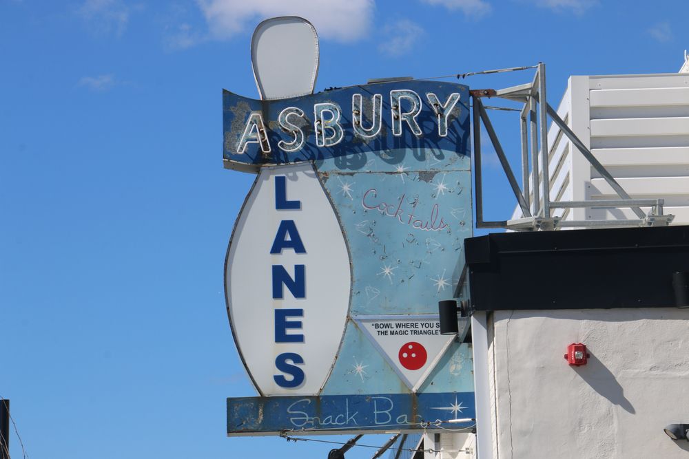 Signage of the Asbury Lanes in Asbury Park