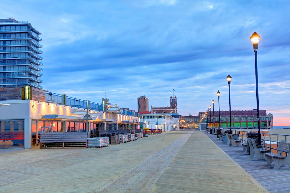 Asbury Park Boardwalk at dusk