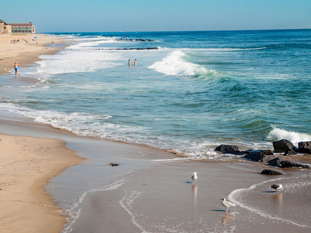 Calm water waves of Asbury Park Beach