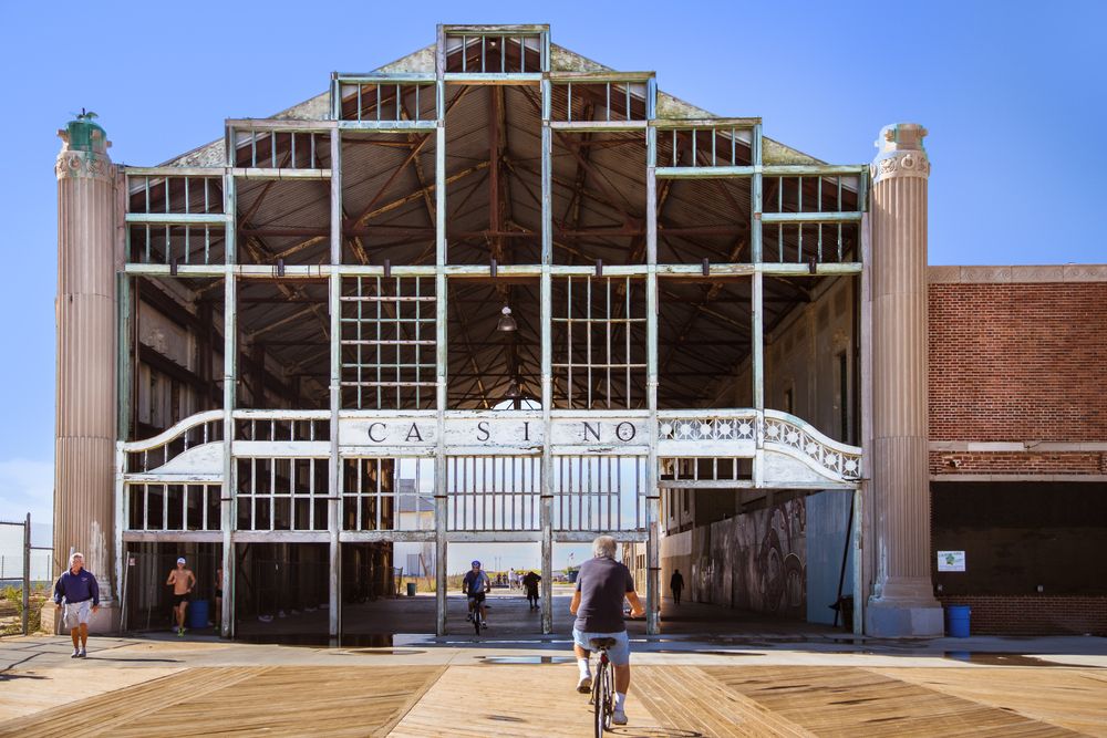 Exterior of the unfinished Asbury Park Casino