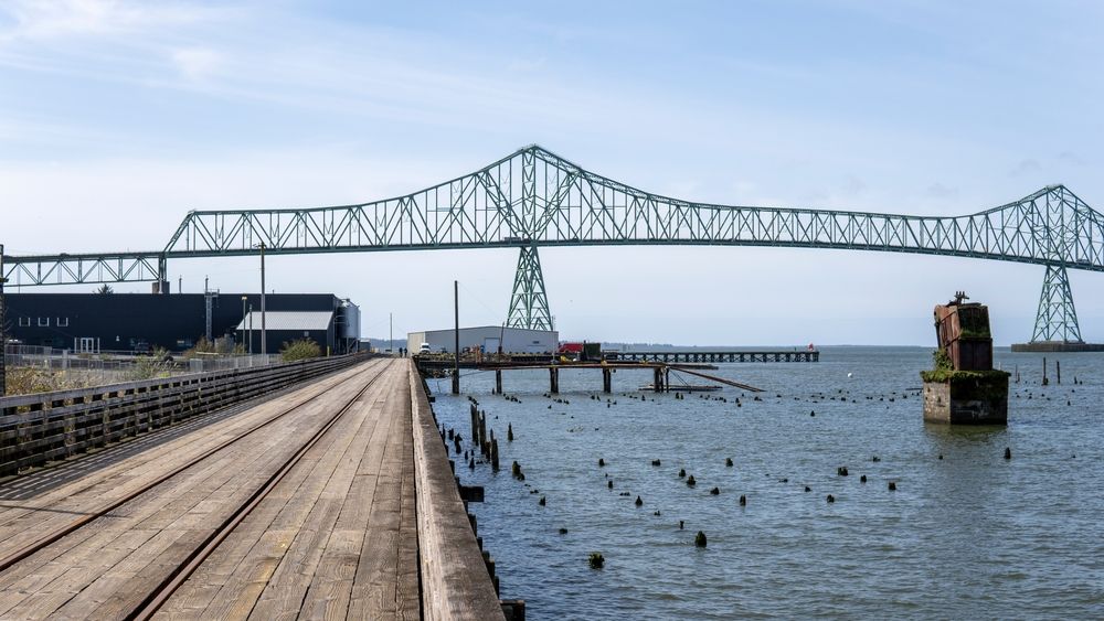 The Megler bridge from Astoria Riverwalk