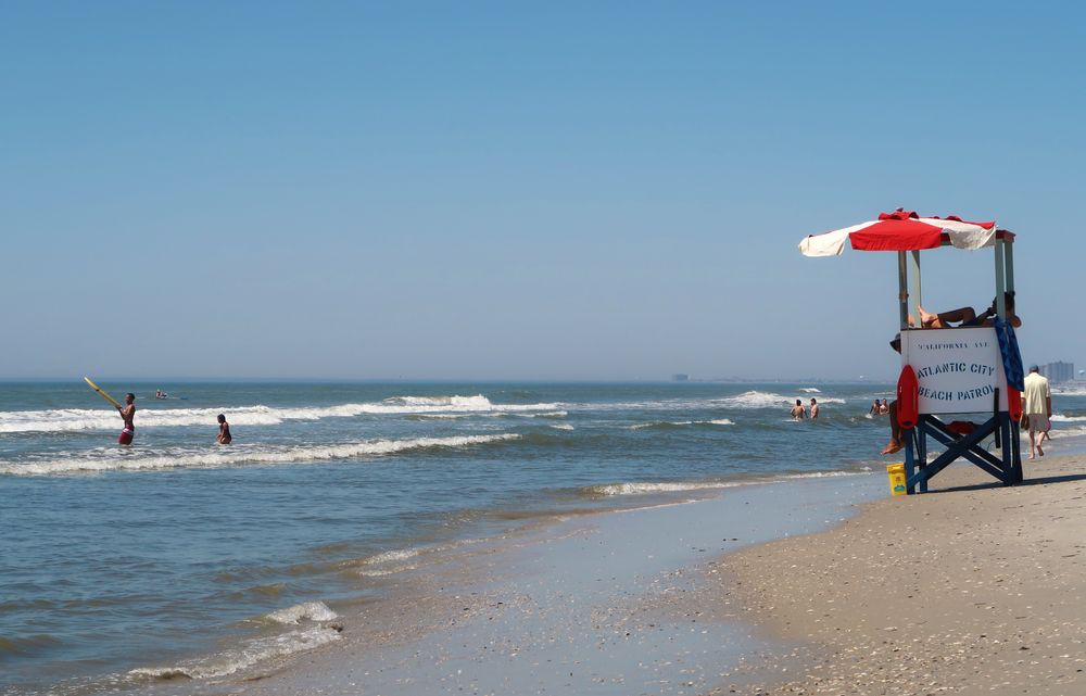 People swimming at Atlantic City Beach