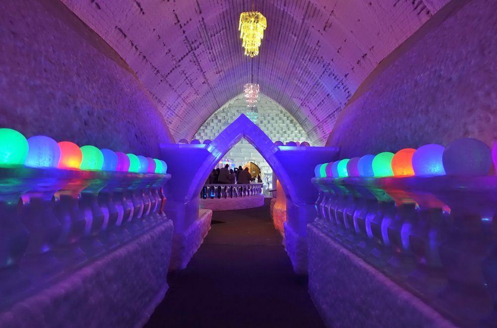 Interior view of Aurora Ice Museum