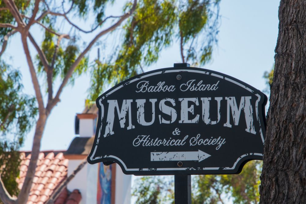 Sign board of Balboa Island Museum