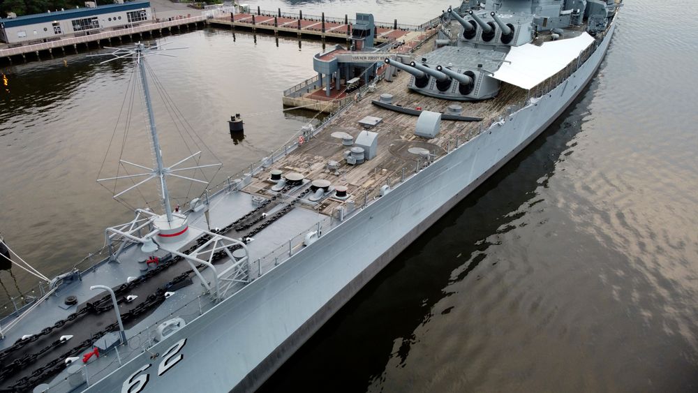 Top view of Battleship New Jersey
