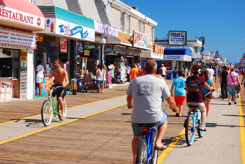 Tourists Biking in Wildwood