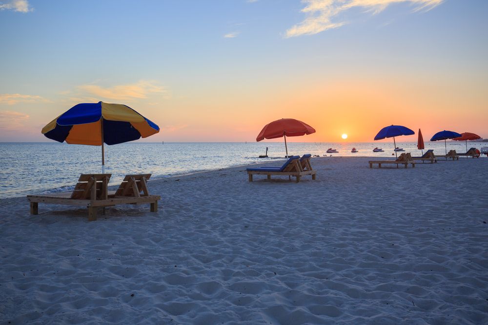 Beach chairs at Biloxi Beach
