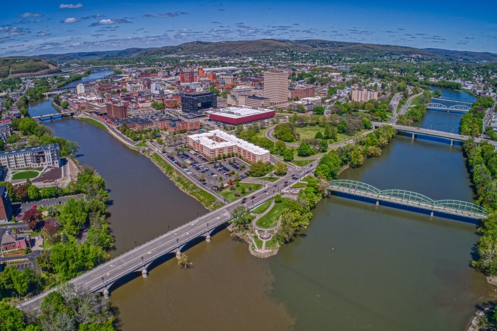Aerial view of Binghamton, New York