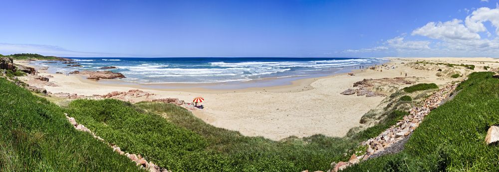 Panoromic view of Birubi Beach