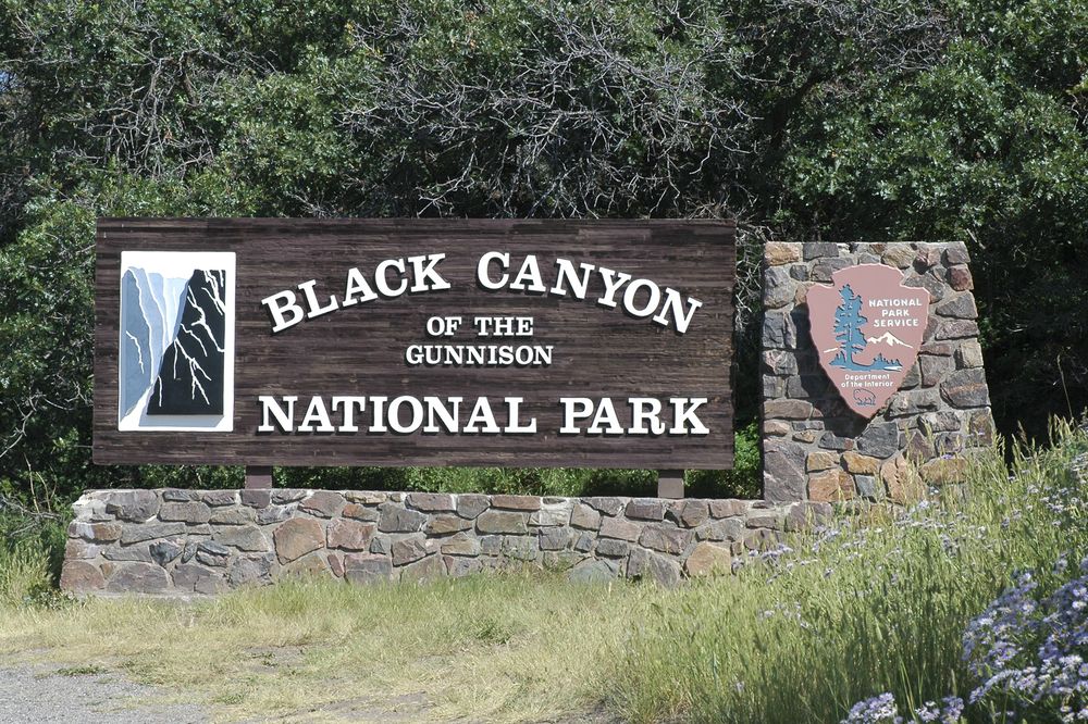 Welcome sign of Black Canyon of the Gunnison National Park
