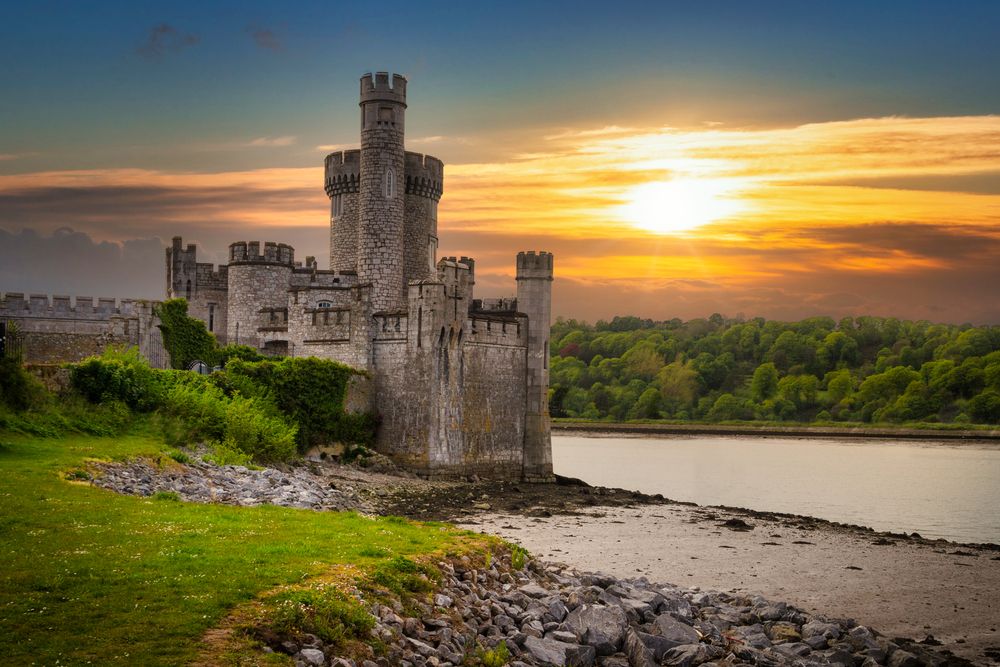 Vibrant sunset at Blackrock castle observatory